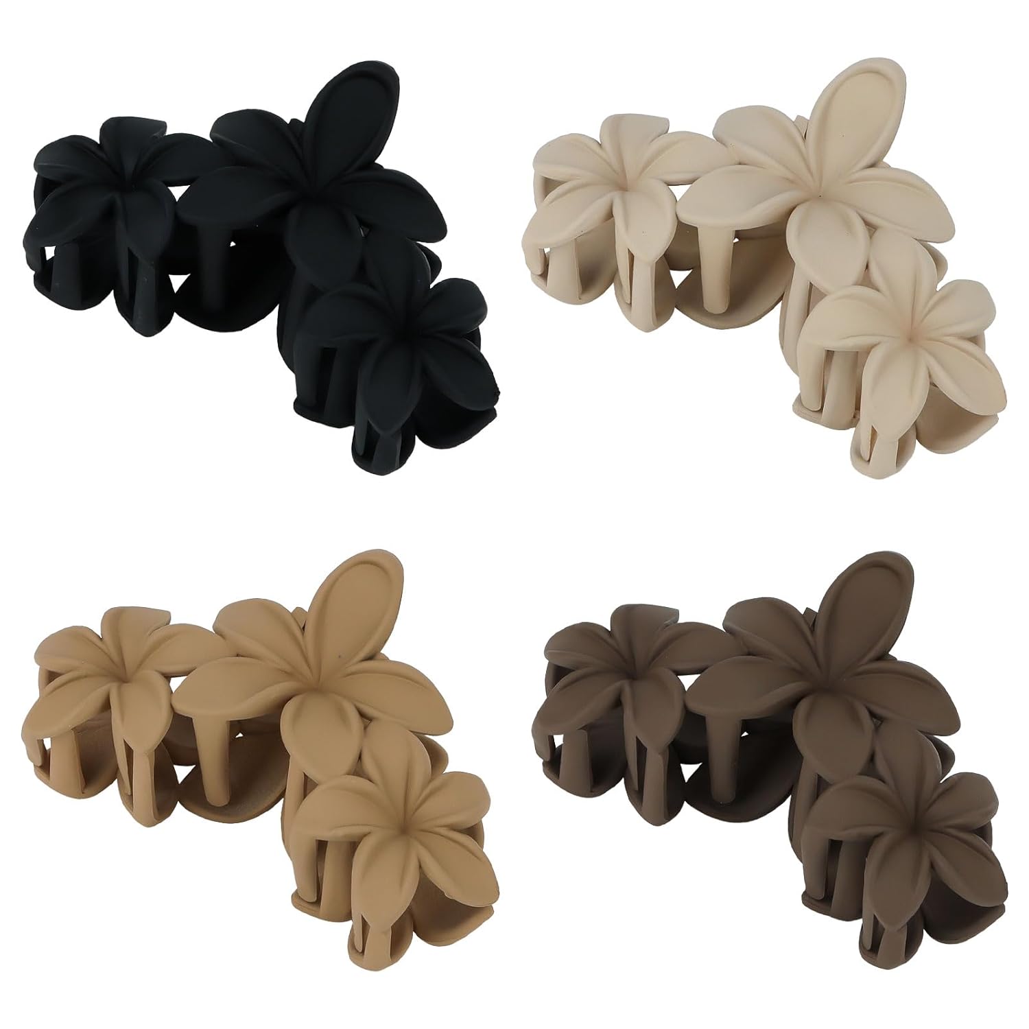 Non-slip Matte Flower Claw Hair Clip – Elegant Big Claw for Beach & Styling