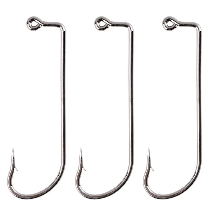100 Piece High Carbon Steel Offset Jig Hooks 90 Degree Fishing Hooks for Soft Lures