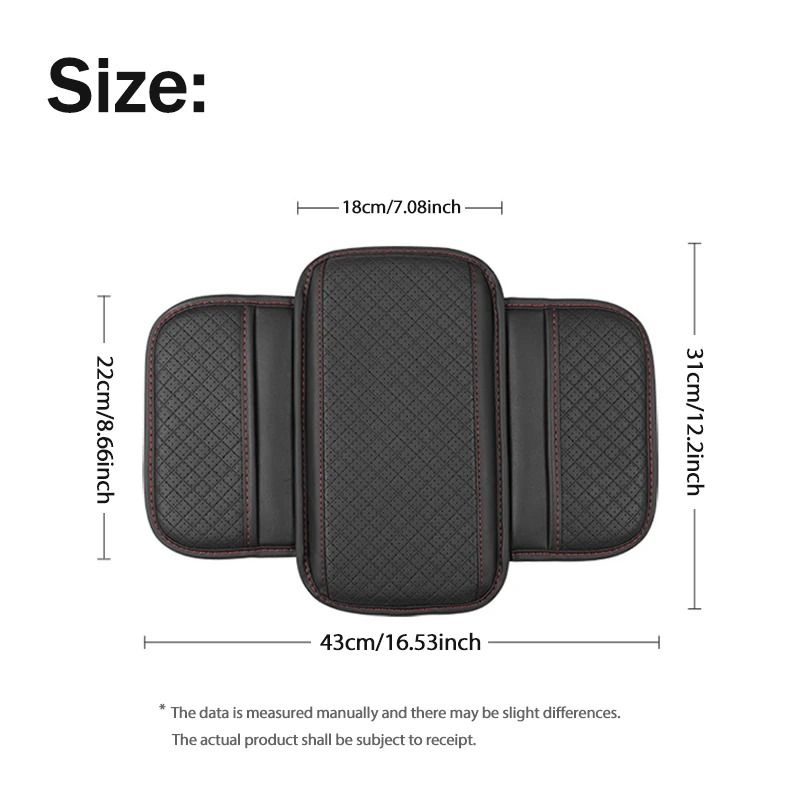 Leather Car Armrest Box Pad – Center Console Protector with Storage Pocket