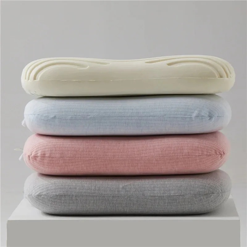 Natural Latex Pillow Cervical Vertebrae Health Care Orthopedic Anti Snore Massage, Ergonomic Support