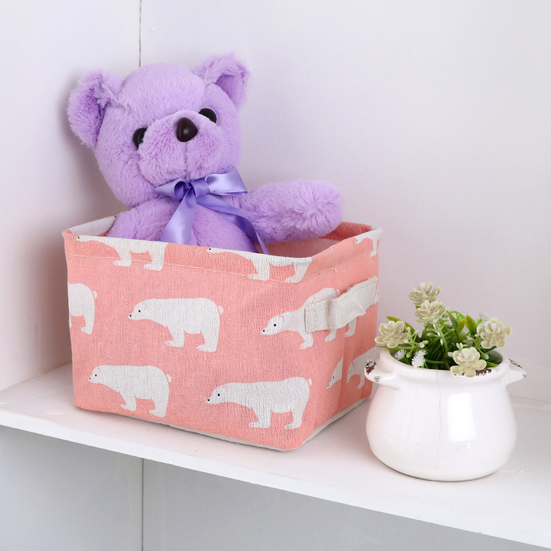 Collapsible Storage Box Laundry Organizer Washable Storage Basket with Handle