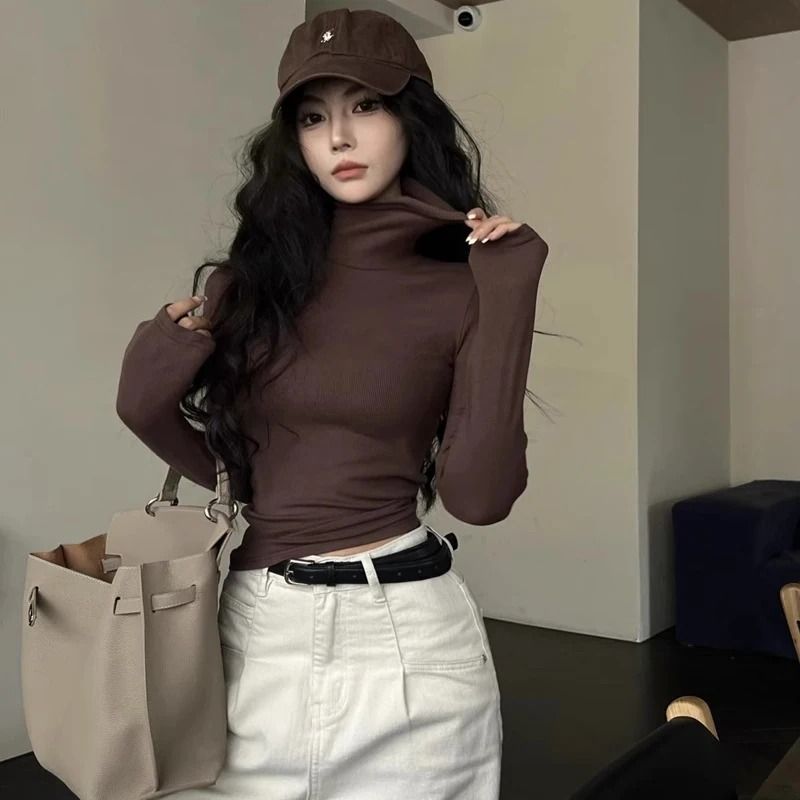 Classic Womens Turtleneck Sweater Warm Thermal Long Sleeve Knit Pullover