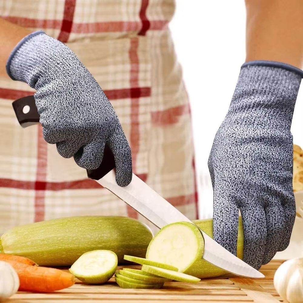 Grade 5 Cut Resistant Kitchen Safety Gloves for Cooking, Gardening, and Glass Handling