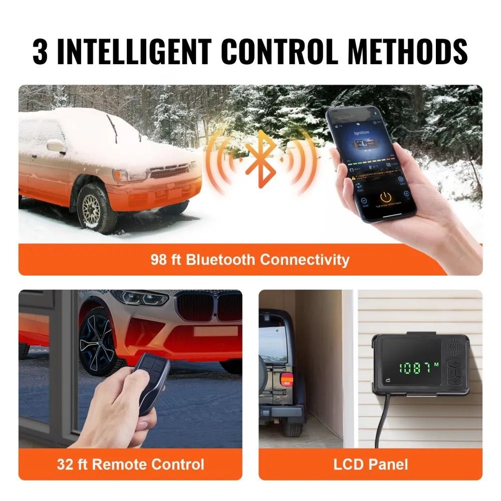 Diesel Air Heater with Bluetooth App Control, Automatic Altitude Adjustment, LCD Display and Remote Control, Diesel Park