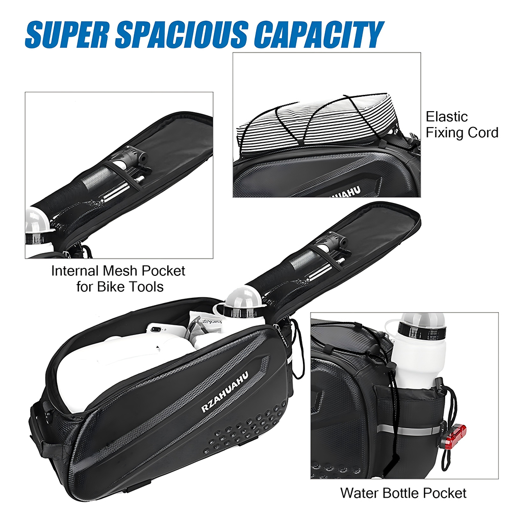 Large Capacity Bicycle Carrier Bag, Fold able Bike Bags, Waterproof Rear Seat Basket, Pannier Trunk, Saddle Bags
