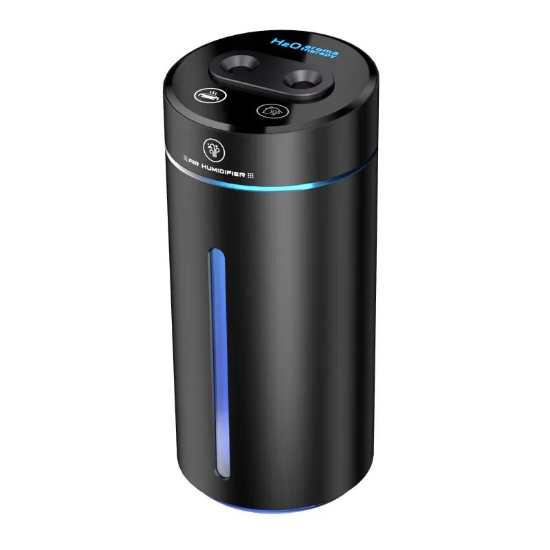 Dual Spray Car Air Humidifier & Purifier – Aluminum Alloy Essential Oil Diffuser (380ml)