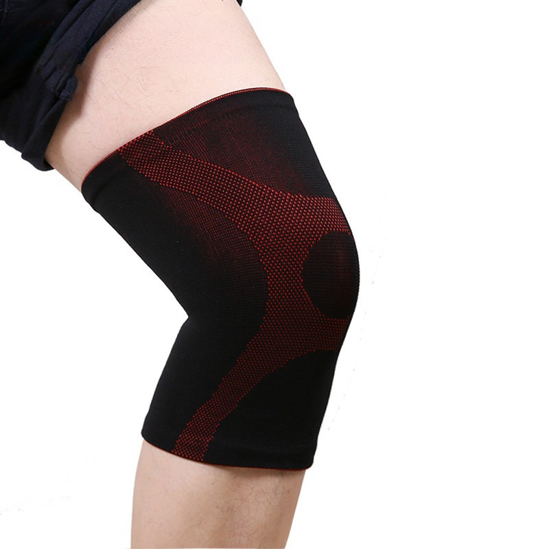Breathable Sports Nylon 3D High-Elastic Knitted Knee Pads, Warm and Sweat-Absorbing for Running