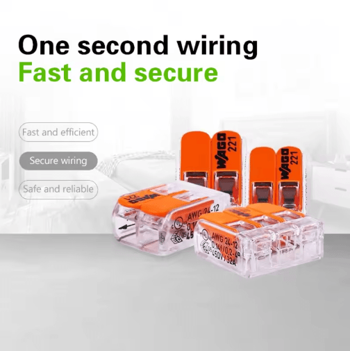 Original WAGO 221 Series Wiring Connectors Lever Nut Terminal Blocks Multiple Models Available