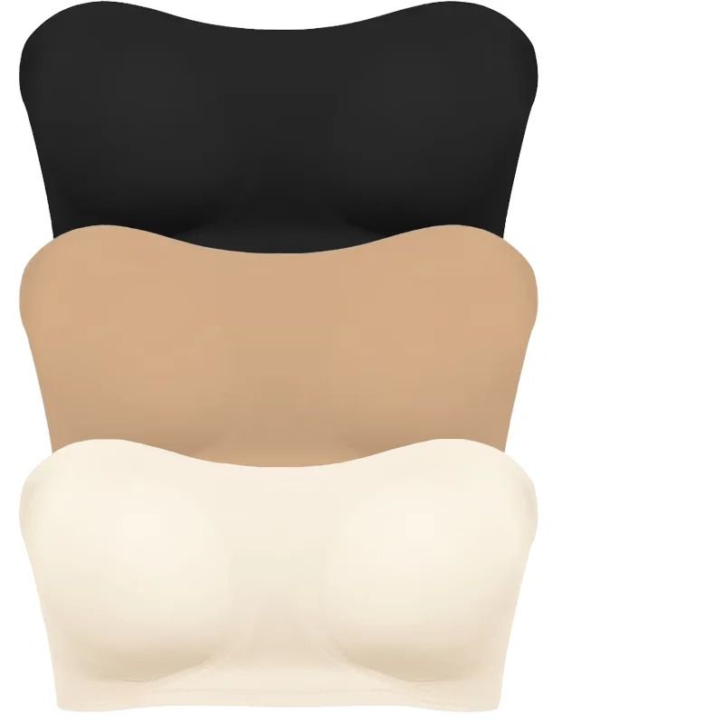 Seamless Ice Silk Strapless Push Up Anti-Slip Bra
