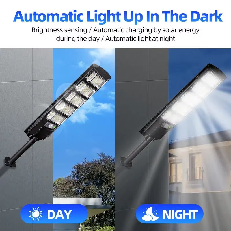 100000LM Solar LED Street Light – Commercial Outdoor Dusk to Dawn Security Lamp, Waterproof