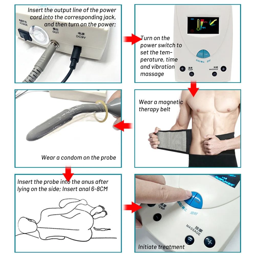 Prostate Massager Magnet Heating Therapy Device for Prostate Stimulation, Inflammation Relief, Anal Rehabilitation
