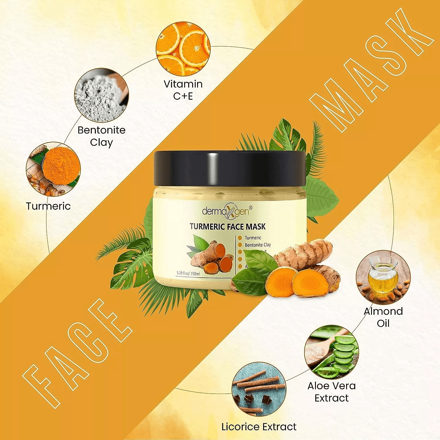 Turmeric Face Mask for Pigmentation, Blemish Correction & Dark Spot Removal – Brightens & Heals Skin Naturally