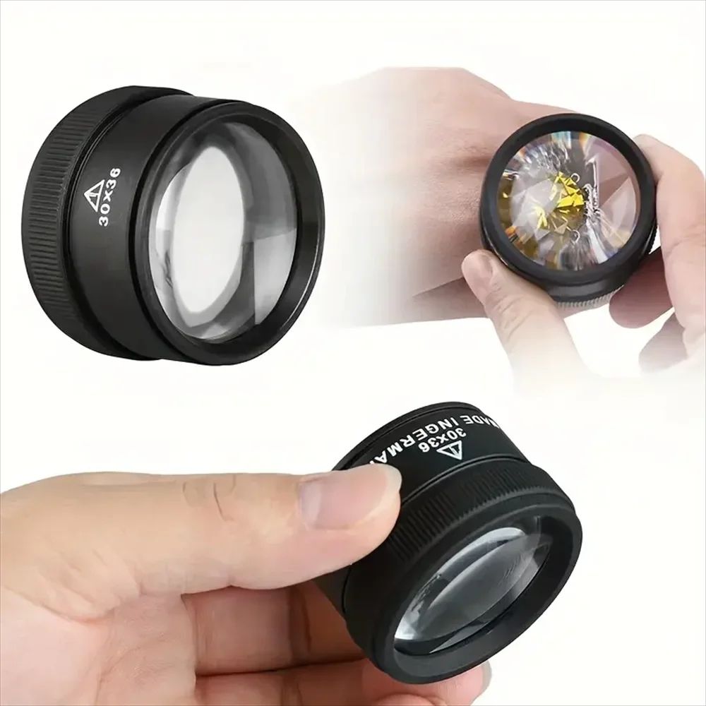 30x Pocket Magnifier Glass - Portable Magnifying Glass for Jewelry, Coins & Watch Repait