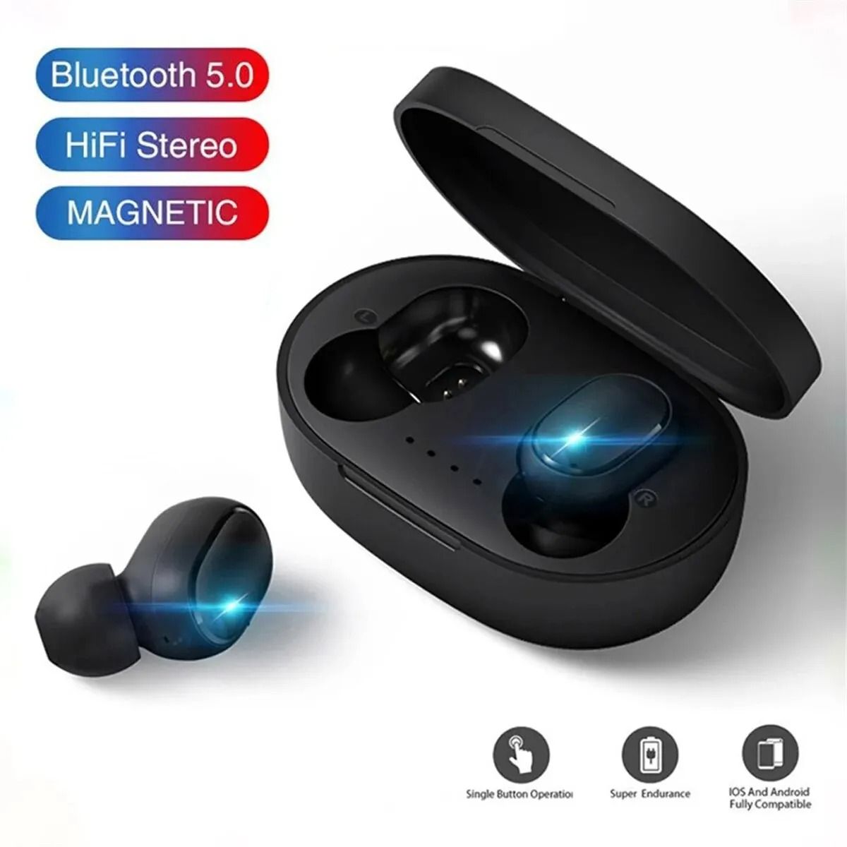Wireless Bluetooth Earbuds with Noise Cancelling and Charging Case