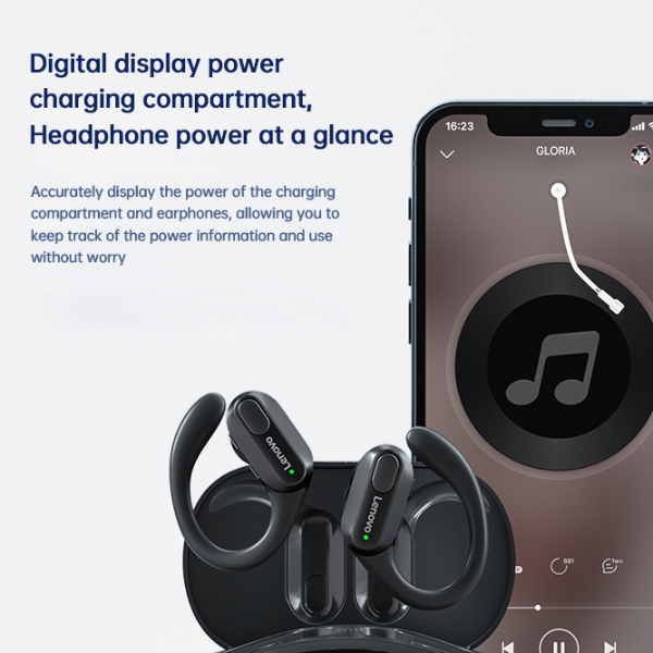 Sports Wireless Earphones with LED Power Display, Bluetooth Hifi Stereo Sound, and Built-in Mic