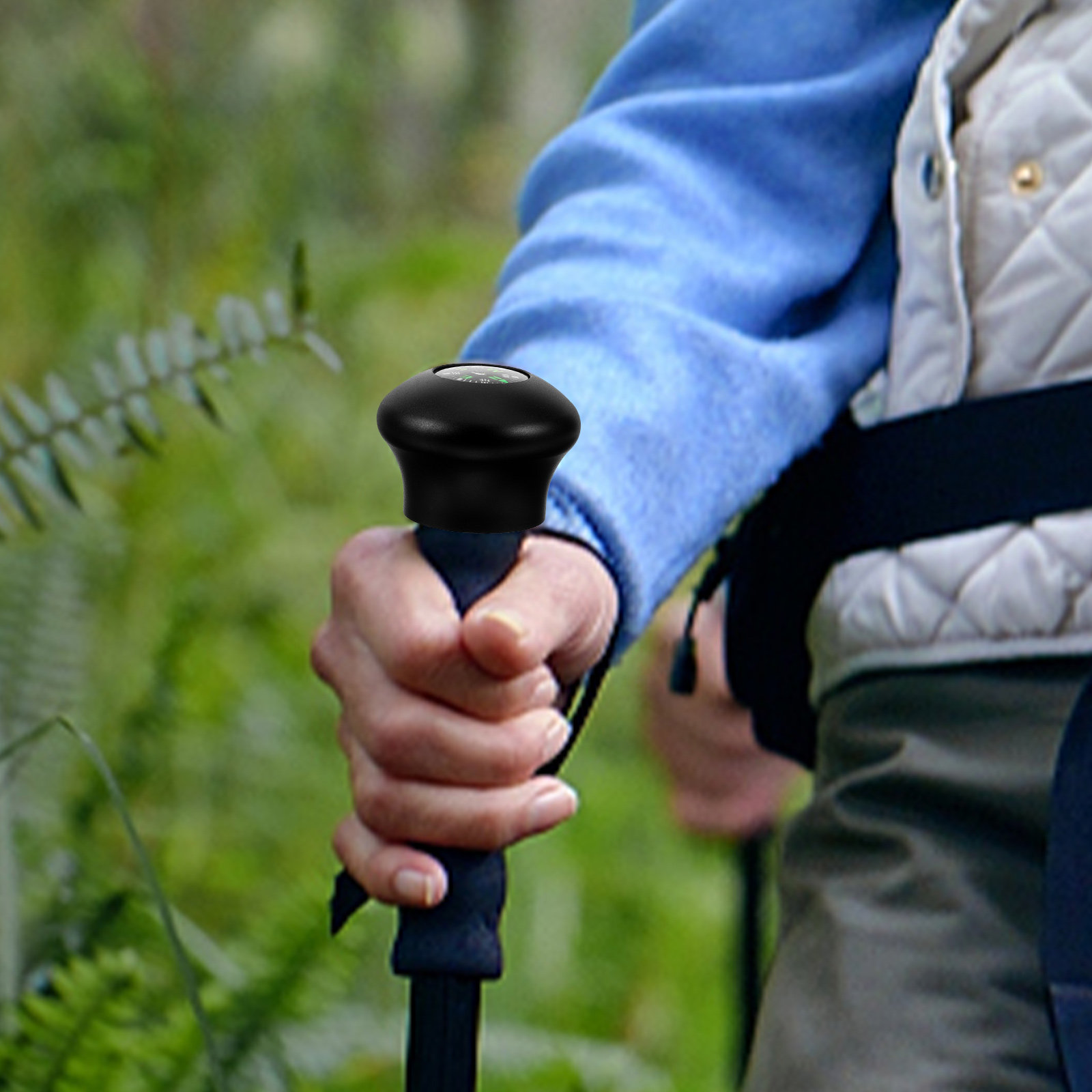 Multi-Functional Hiking Pole Compass Grip Outdoor Navigation Tool