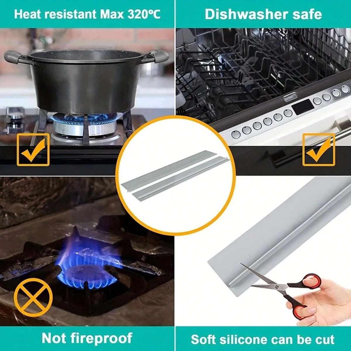 Silicone Kitchen Gas Stove Gap Sealing Strip