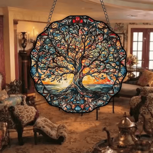 Acrylic Tree of Life Wall Hanging – Family Symbol Sunlight Catcher Decor for Indoor & Outdoor Display