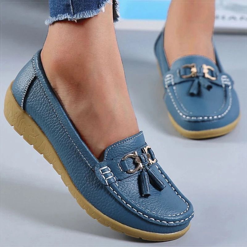 Women Shoes Nurse Loafers Comfortable Flat Shoes Casual Leather Footwear