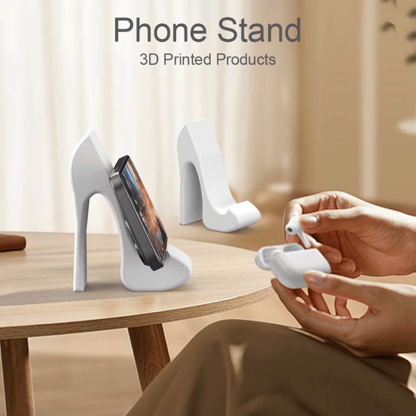 Stylish High-Heel Phone Stand – Durable Plastic Desktop Holder for Office & Home