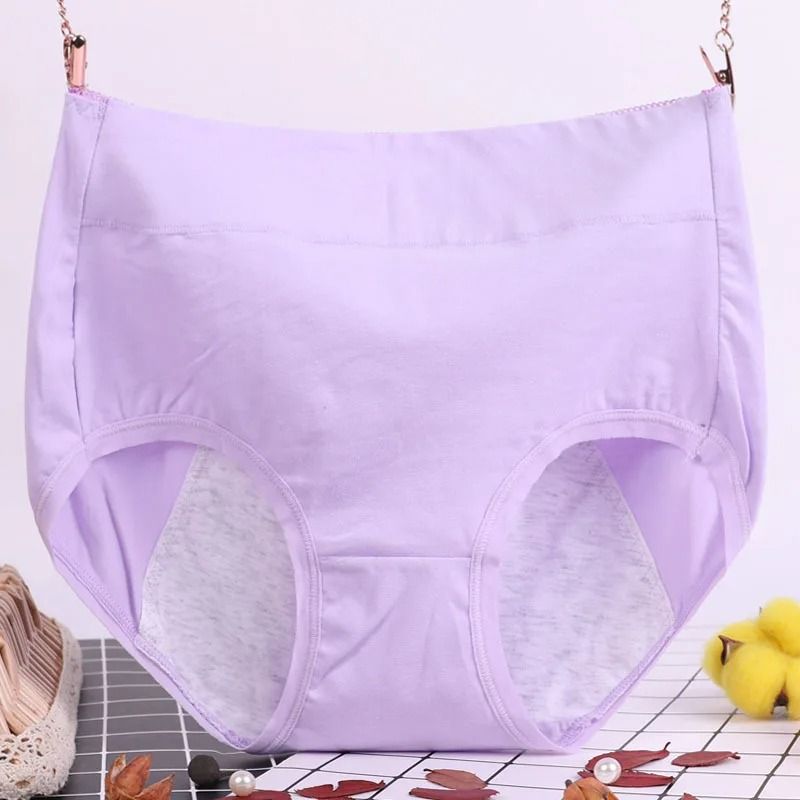 Plus Size Leak Proof Cotton High Waist Menstrual Panties for Women