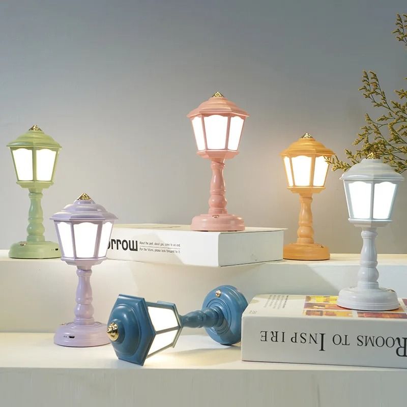 Mini Retro LED Desk Lamp with USB Rechargeable Touch Control
