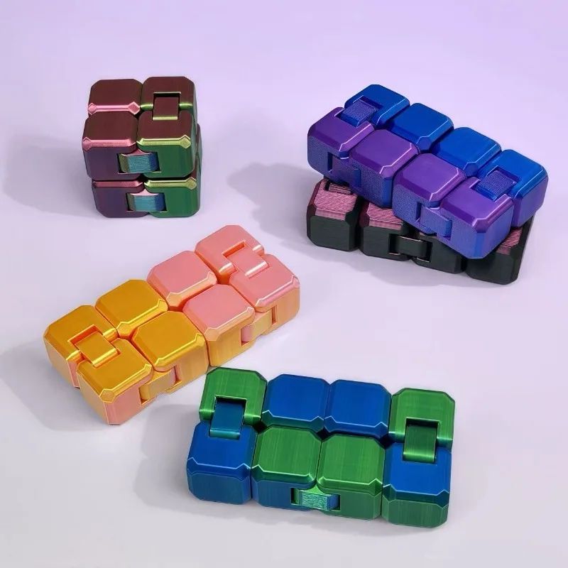 Infinity Cube Stress Relief Toy – Premium Metal Fidget Cube for Anxiety Relief & Focus