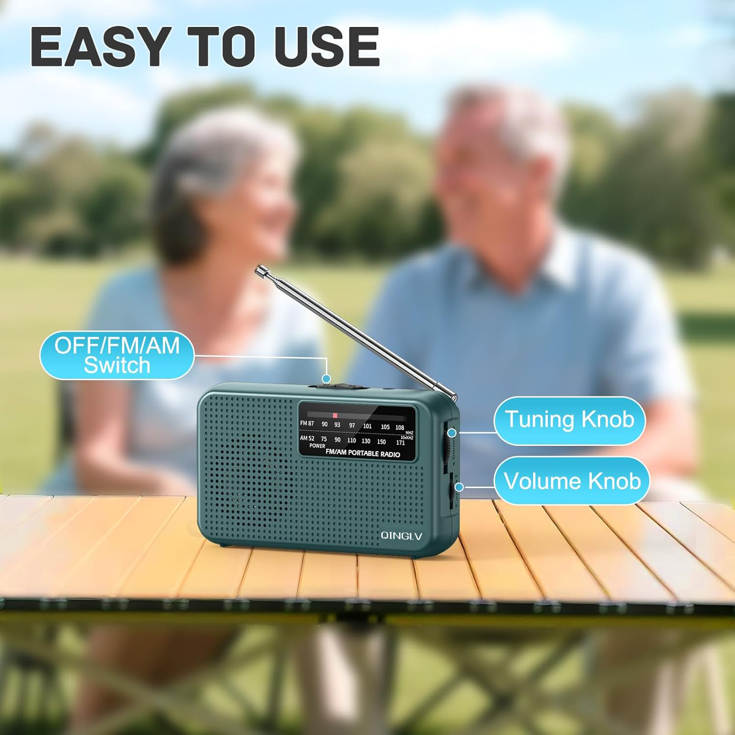 Portable AM FM Pocket Radio Battery Operated with Headphone Jack for Walking and Emergency Use