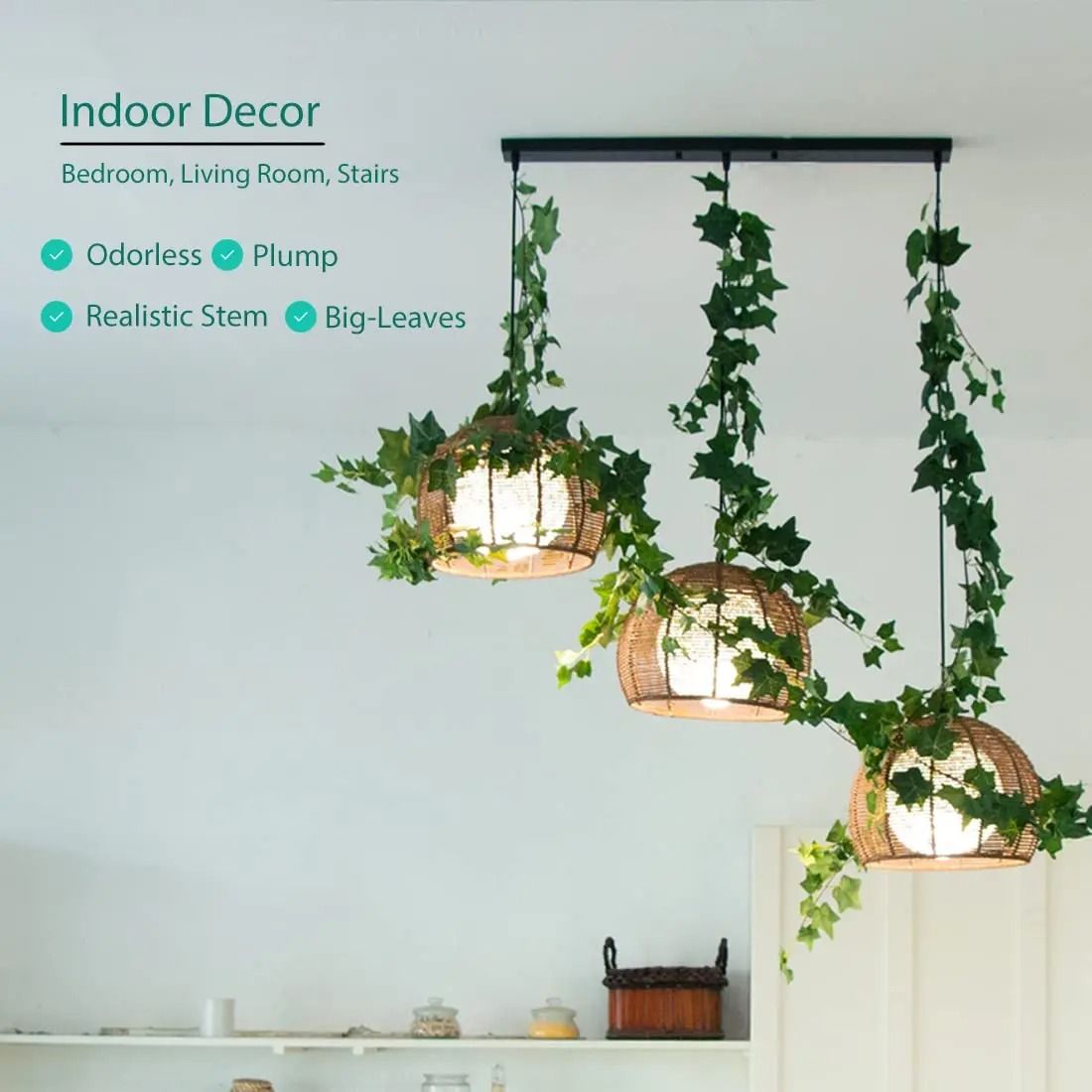 Artificial Ivy Garland Fake Hanging Plants Greenery Wall Decor