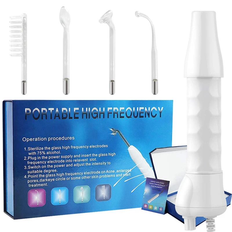 Portable High Frequency Skin Therapy Wand for Acne Treatment, Skin Tightening Wrinkle Reduction