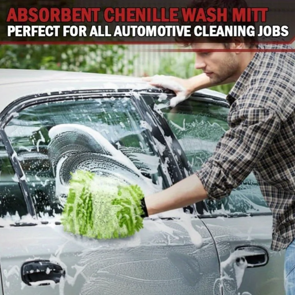 High-Quality Car Cleaning Microfiber Gloves, Lint-Free, Scratch-Free, Green Car Wash Gloves