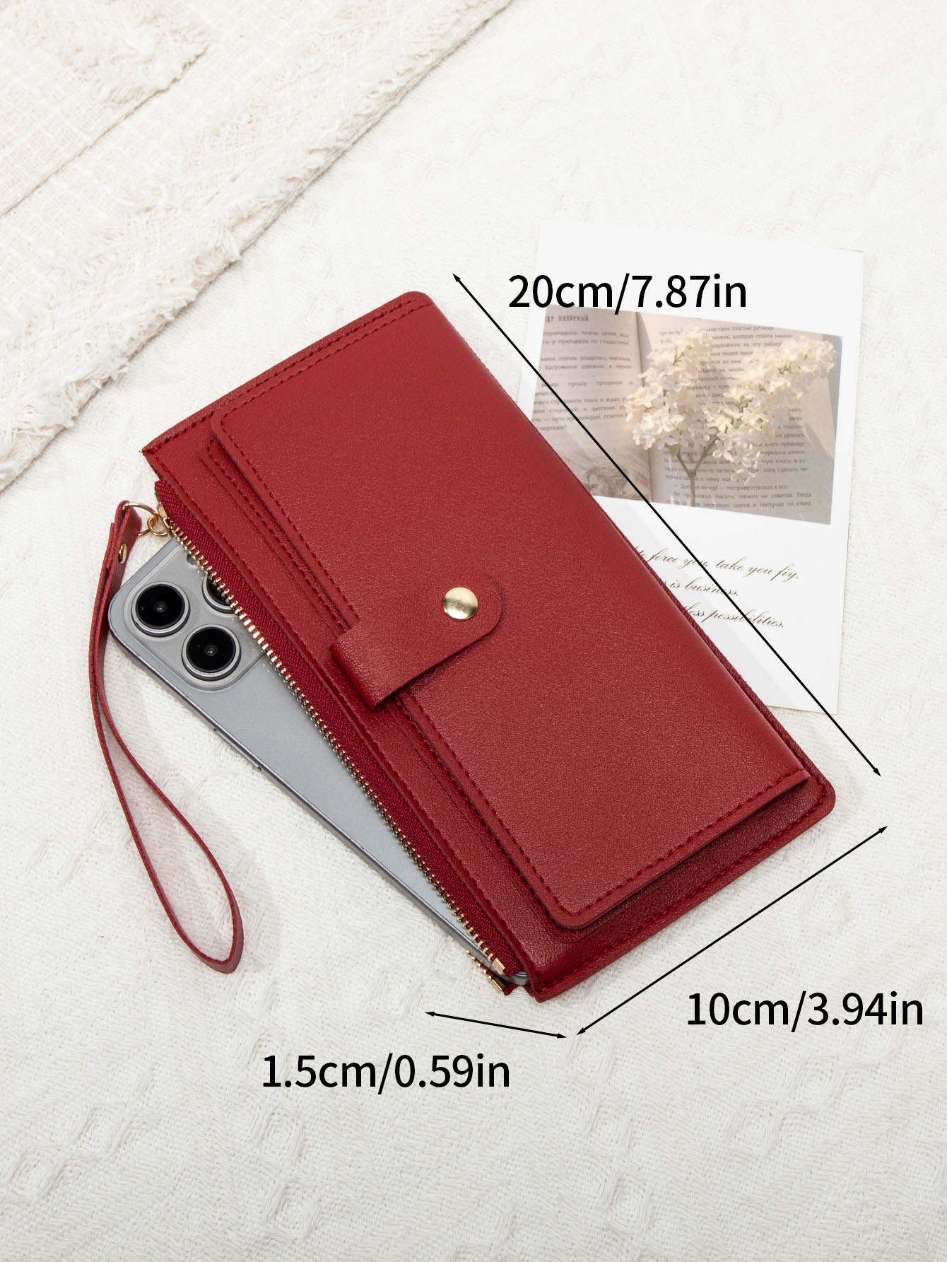 Women's Wallet, Ultra Thin Mini PU Leather Coin Purse, Multifunctional Long Card Bag, Handheld Credit Card Holder
