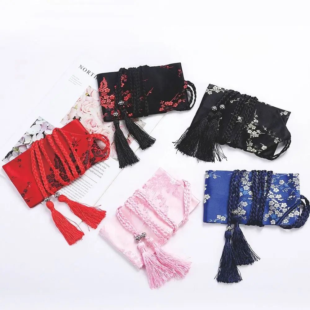 SakuraTie Japanese Floral Corset Obi Belt Satin Waist Cummerbund