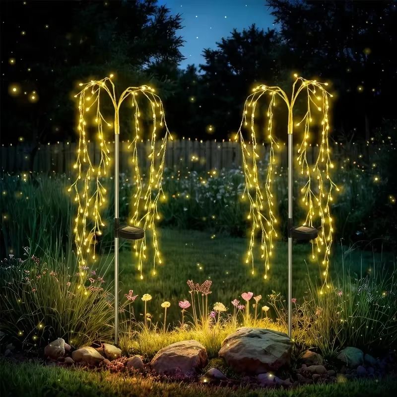 Solar Firework Garden Lights Waterproof LED Starburst Outdoor Decor