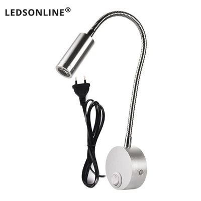 Flexible Gooseneck Clamp Wall Light Bedside LED Reading Lamp