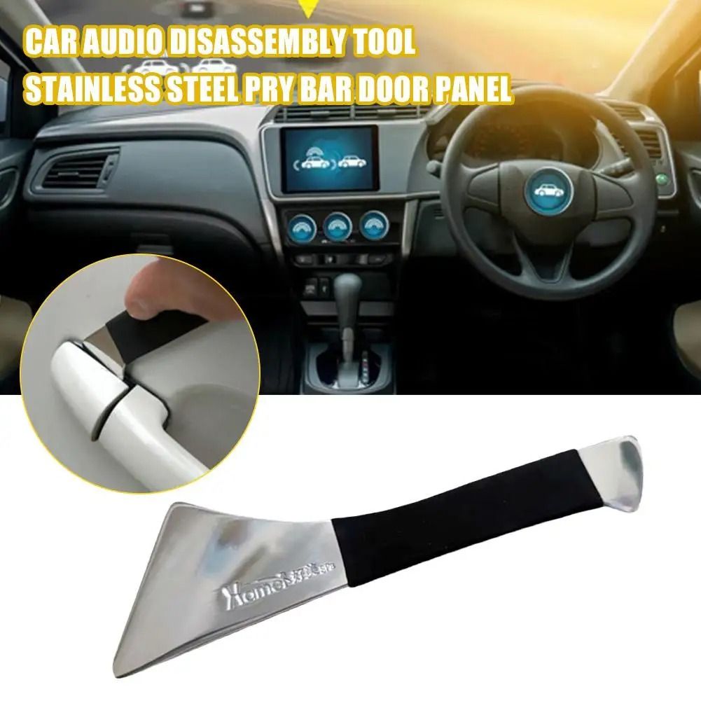 Stainless Steel Skid Plate Car Audio Modification Tool Door Center Console Rearview Mirror Removal Crowbar
