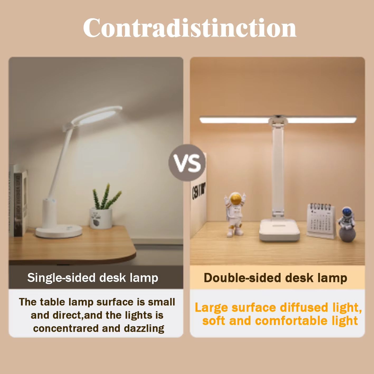 Rechargeable Foldable LED Desk Lamp with Touch Dimming and Eye Protection