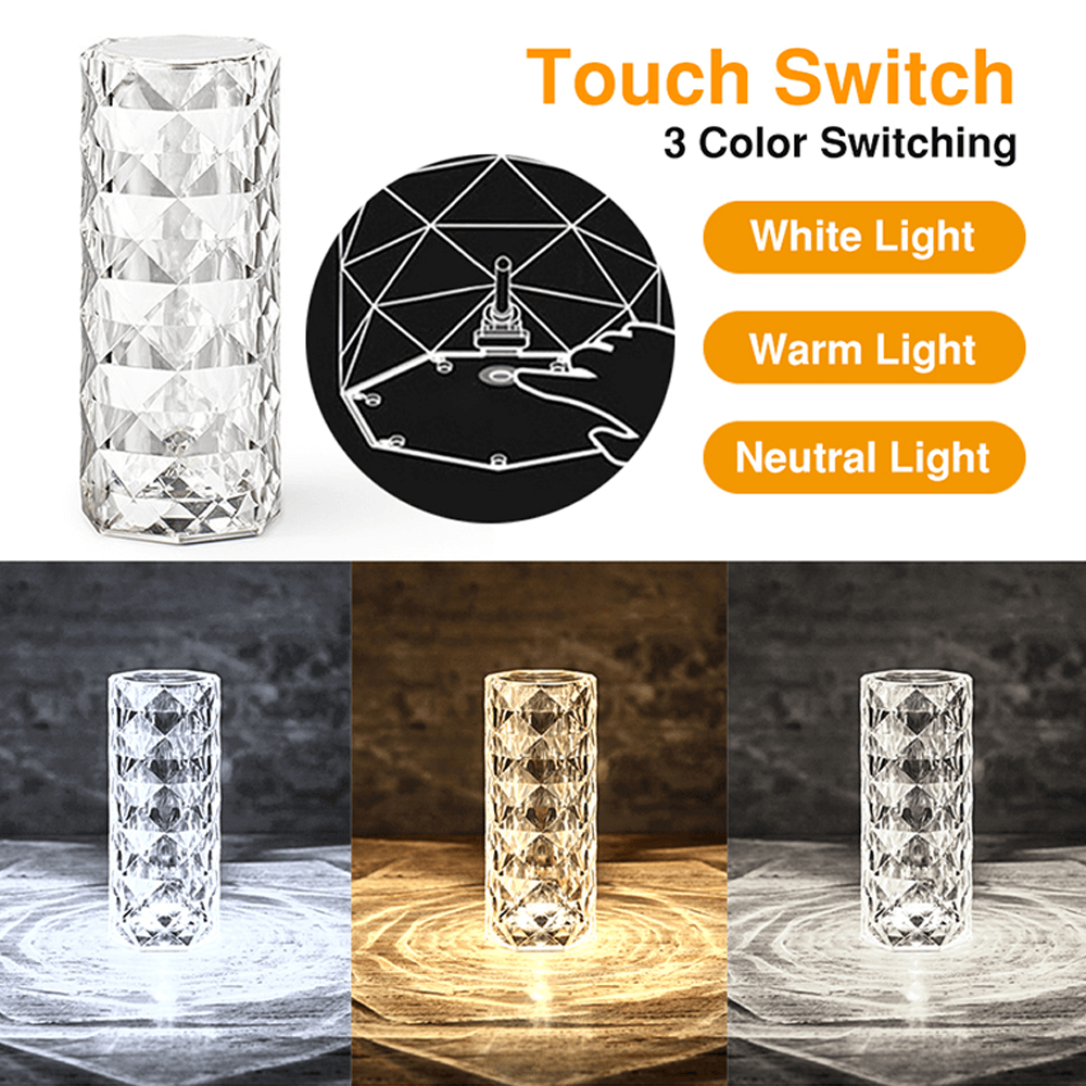Touching Control Rose Acrylic Lamp