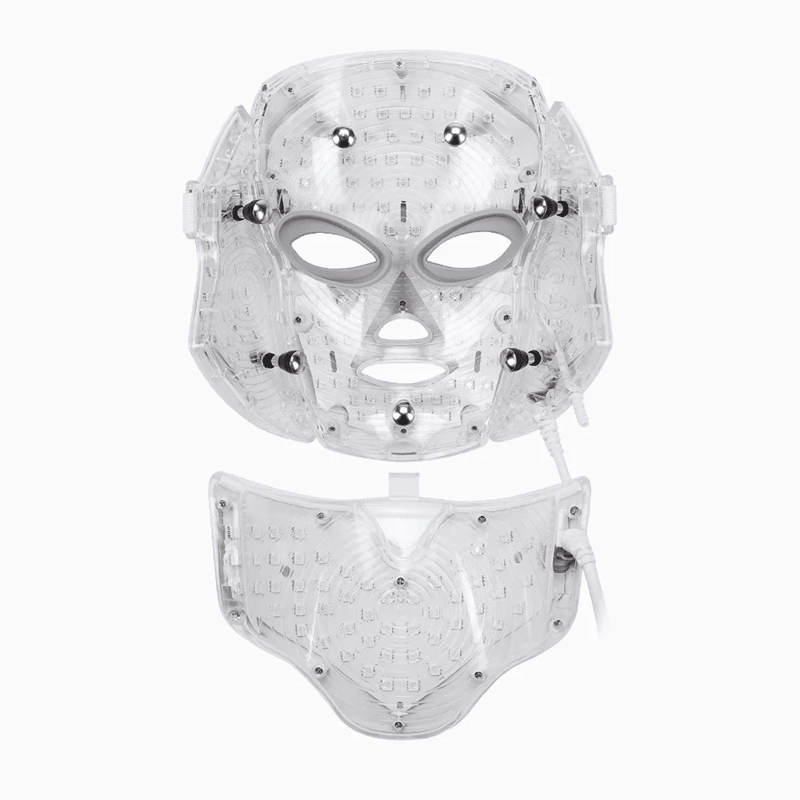 Foreverlily 7 Color LED Light Therapy Mask with Neck Care for Skin Rejuvenation and Acne Treatment