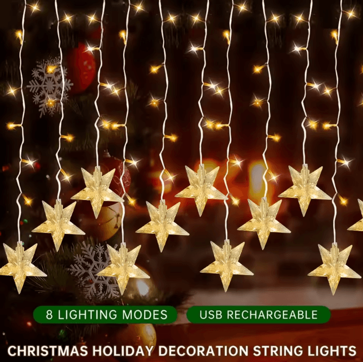 Solar 96 LED Ice Crystal String Lights – Outdoor Fairy & Party Decoration