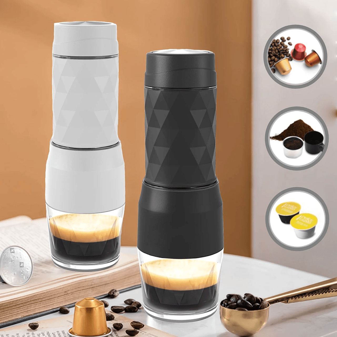 Portable Manual Espresso Maker Travel Coffee Machine