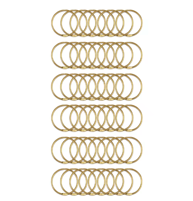 Metal Shower Curtain Rings Rustproof Smooth Glide Hooks 24 Pack