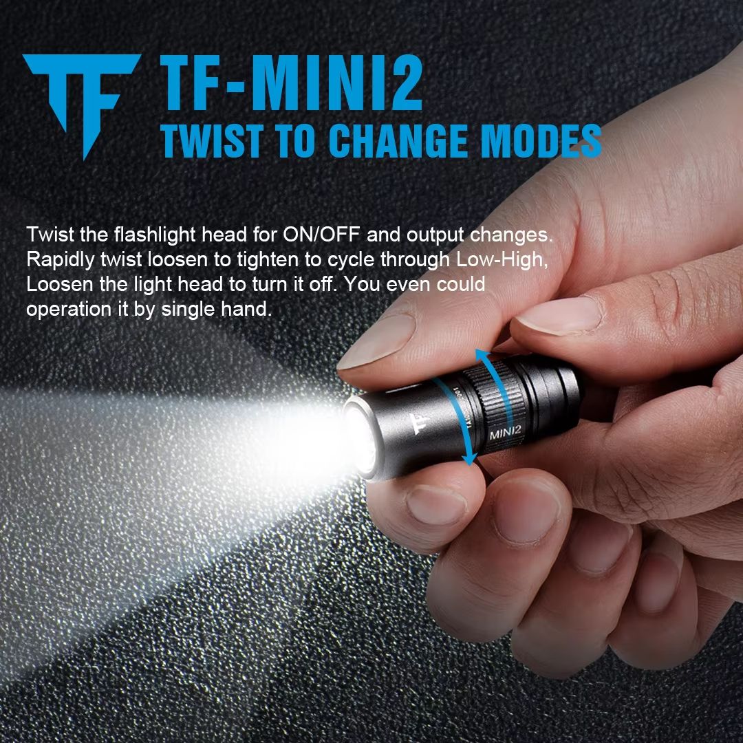 TrustFire Mini2 Rechargeable Keychain Flashlight – 250 Lumens Compact EDC Torch