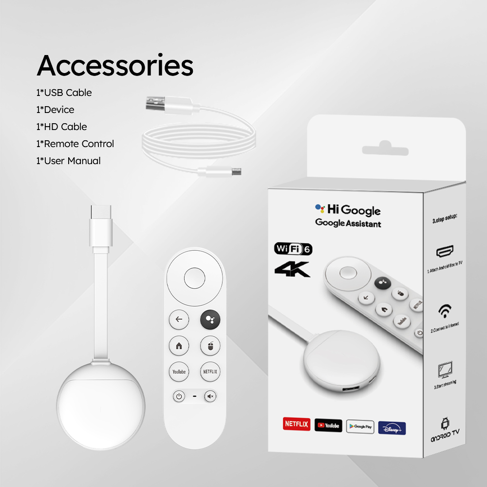 Smart TV Box TV Stick Android with HD, Wifi and Voice Remote Set