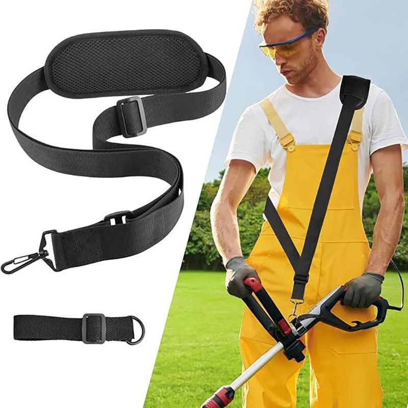 Black Adjustable Nylon Lawn Mower Harness Strap for Brush Cutters