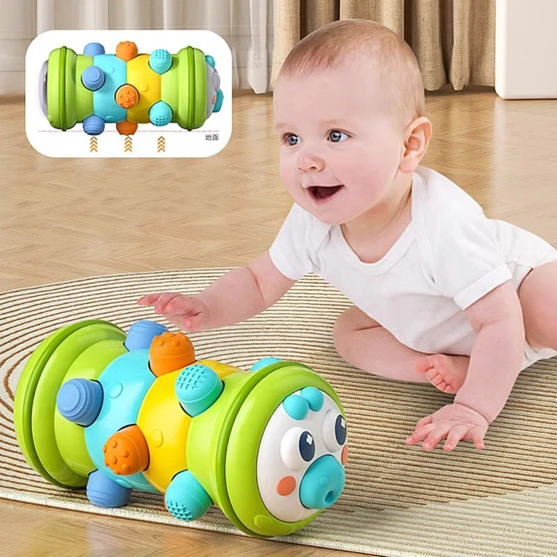Montessori Baby Crawling Roller Toy, Tummy Time Sensory Toy for Infants, Educational Development Toy