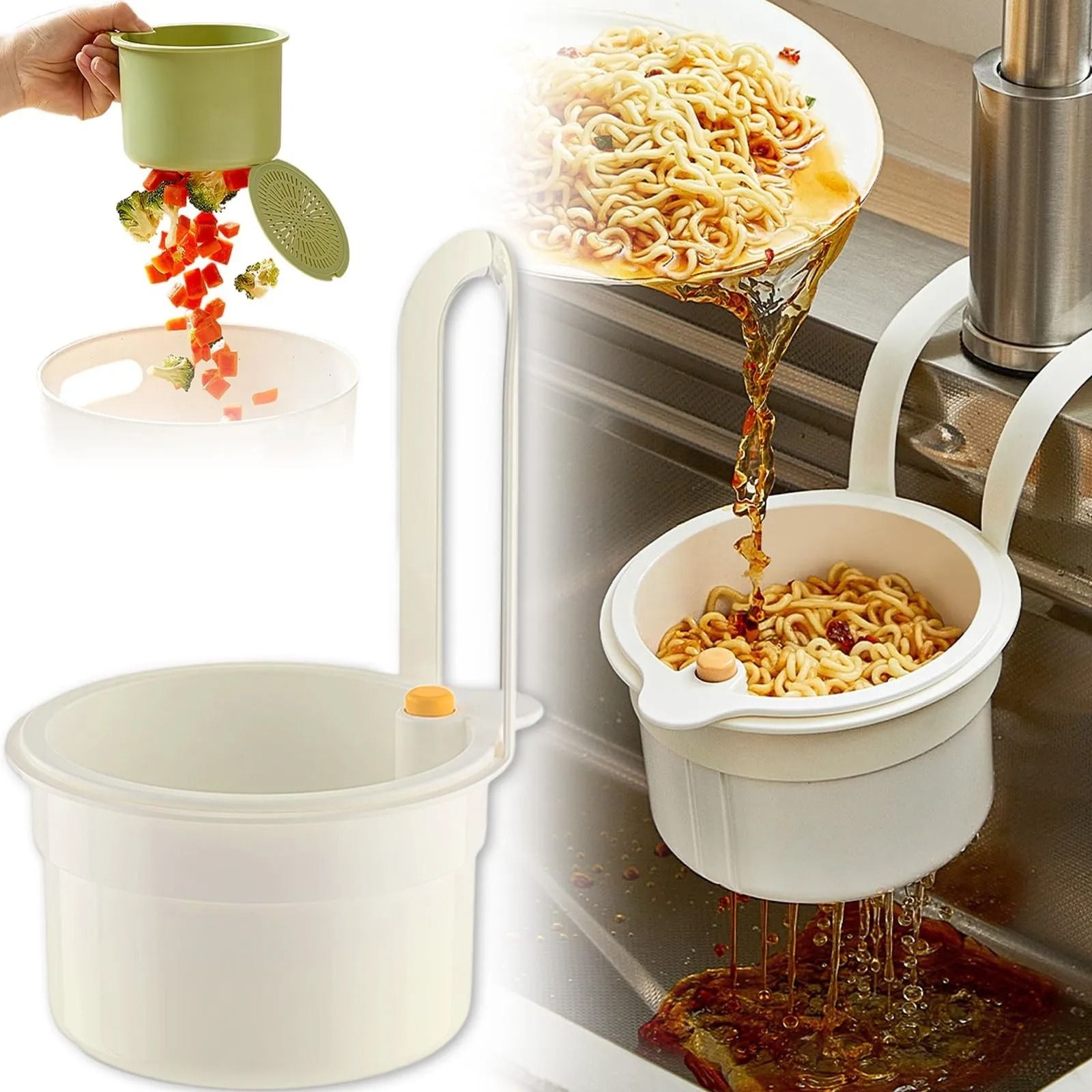 Self Cleaning Sink Strainer Basket With Automatic Dumping