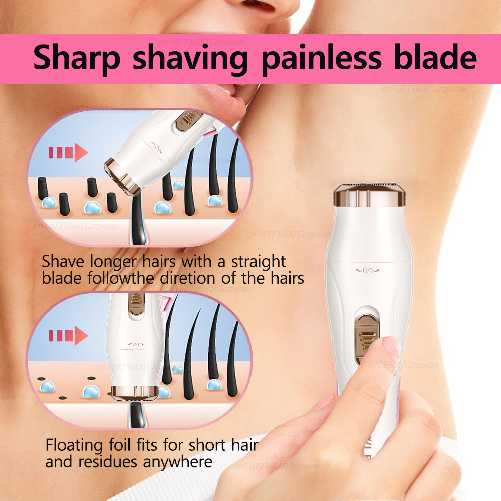 Portable Electric Shaver for Women Painless Bikini Trimmer & Facial Razor for Smooth Skin
