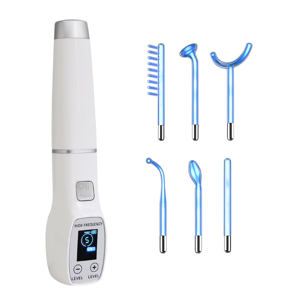 High Frequency Electrode Wand Glass Tube Electrotherapy Acne Spot Remover, Skin Care Facial Therapy