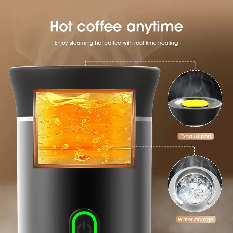 3-in-1 Portable Espresso Machine for Car & Home – Capsule & Ground Travel Coffee Maker